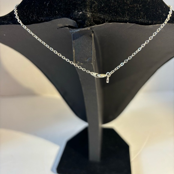 Angel Wing Pendant Neck 925 Silver Embellished with Crystals 18” - Picture 7 of 10